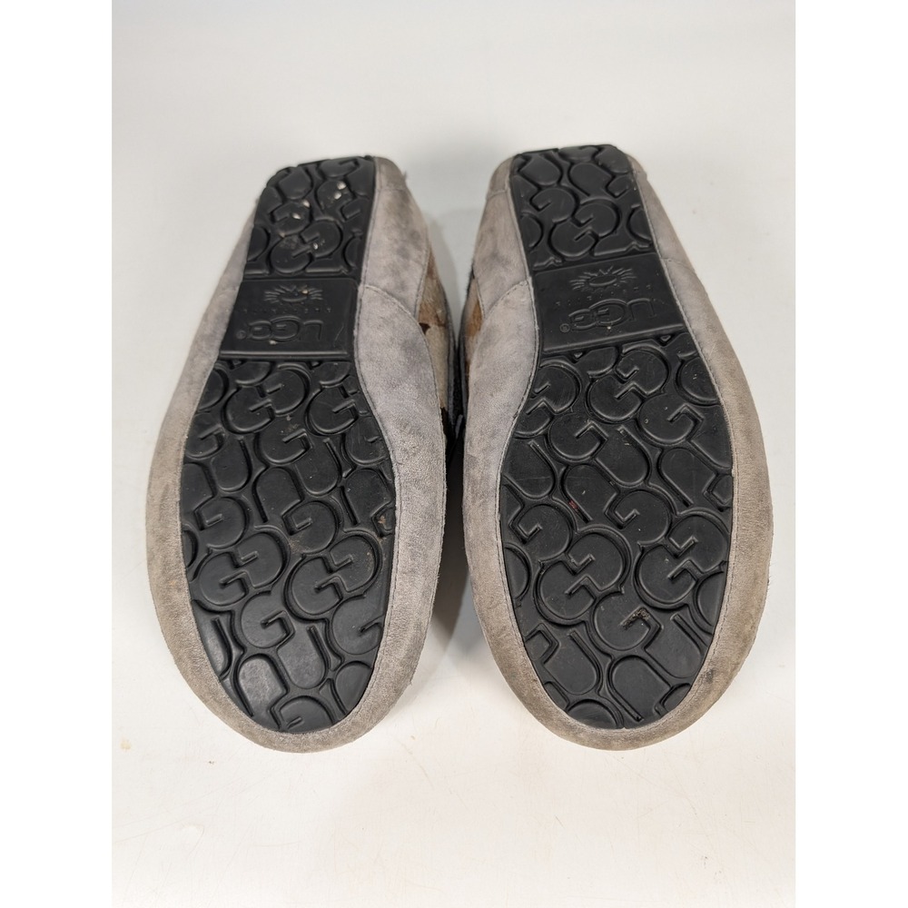UGG Ascot Camo Calf Hair Moccasin Slippers Mens 10 Grey Brown 1003568 Loafers - Picture 4 of 4